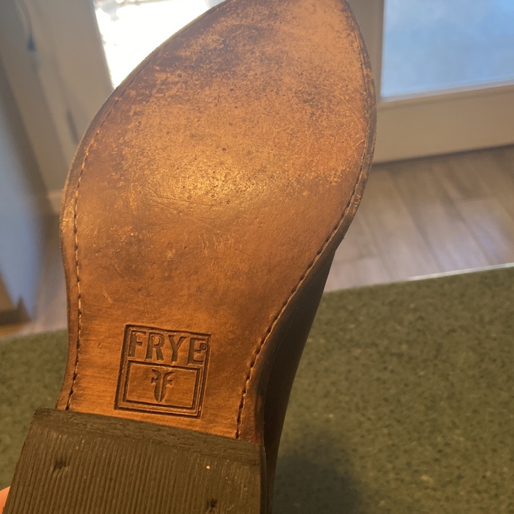Frye Gray/Brown Leather Cowboy Boots - Picture 3 of 7